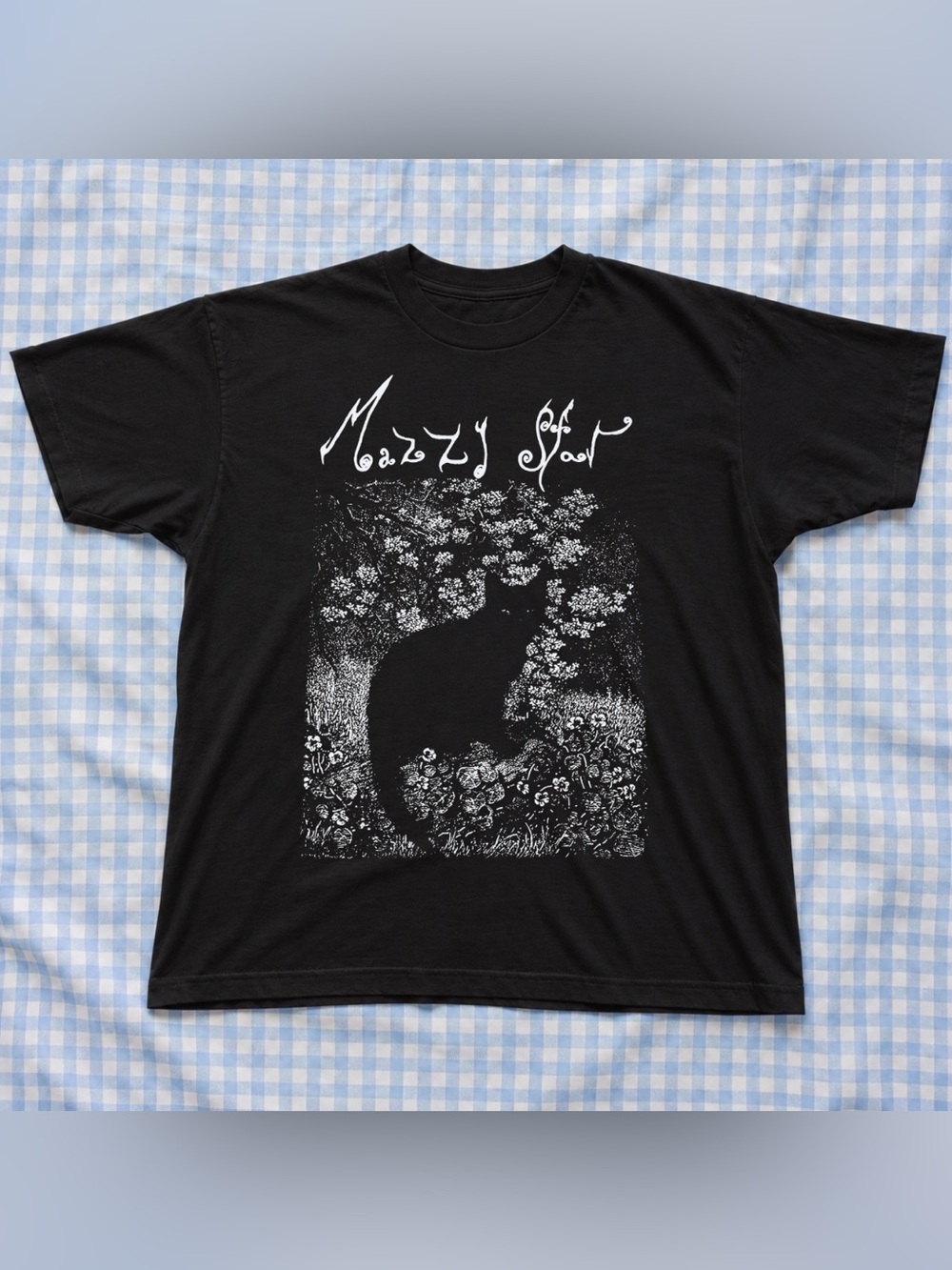 Black Mazzy Star Graphic Cat T-Shirt Unisex